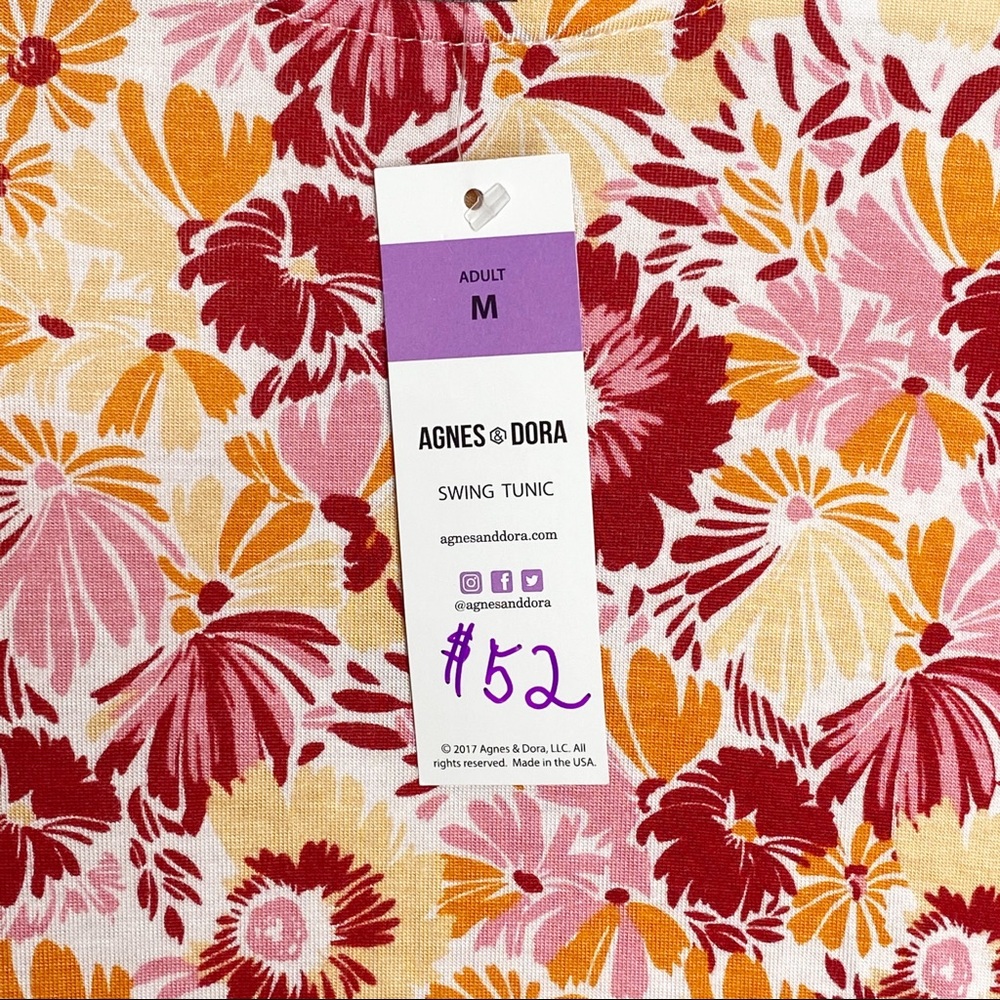 NWT Agnes & Dora Spring Floral Swing Tunic Dress - Picture 4 of 6